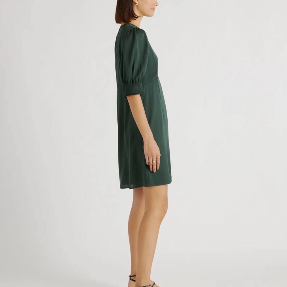 Quince Washable Silk Puff Sleeve Dress Small - Picture 3 of 10